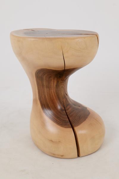  Logniture Logniture Walnut Solid Wood Sculptural Side Table Original Contemporary Design
