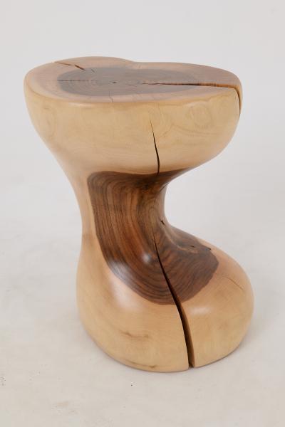  Logniture Logniture Walnut Solid Wood Sculptural Side Table Original Contemporary Design