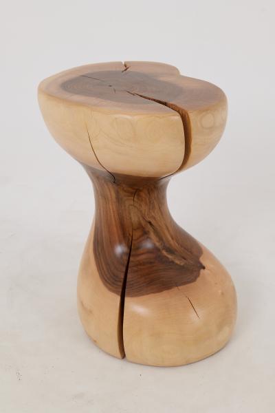  Logniture Logniture Walnut Solid Wood Sculptural Side Table Original Contemporary Design