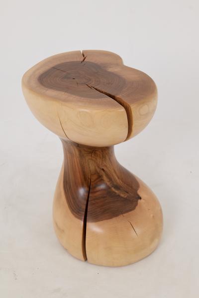  Logniture Logniture Walnut Solid Wood Sculptural Side Table Original Contemporary Design