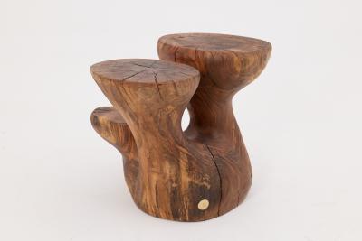  Logniture Logniture Walnut Solid Wood Sculptural Side Table Original Contemporary Design
