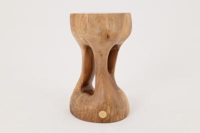  Logniture Logniture Walnut Solid Wood Sculptural Side Table Original Contemporary Design