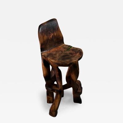  Logniture Makha Ignis Bar Chair Functional Sculpture Carved From Single Piece of Wood