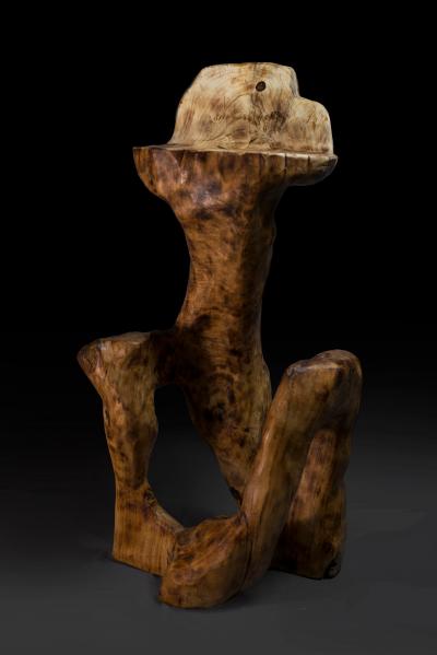  Logniture Makha Rustic Bar Chair Functional Sculpture Carved From Single Piece of Wood