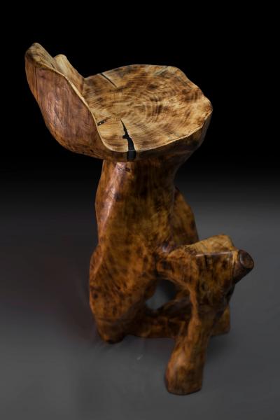  Logniture Makha Rustic Bar Chair Functional Sculpture Carved From Single Piece of Wood