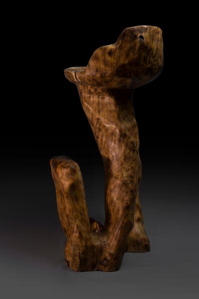  Logniture Makha Rustic Bar Chair Functional Sculpture Carved From Single Piece of Wood