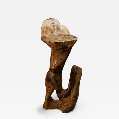  Logniture Makha Rustic Bar Chair Functional Sculpture Carved From Single Piece of Wood