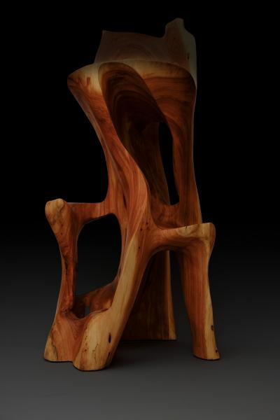 Logniture Makha Solid Wood Sculptural Bar Chair Original Contemporary Design Logniture