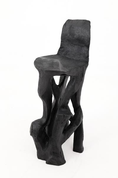  Logniture Makha Solid Wood Sculptural Bar Chair Original Contemporary Design Logniture