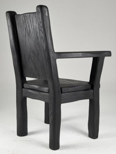  Logniture Massive Oak Armchair Rustic Burnt Black For Generations to Last