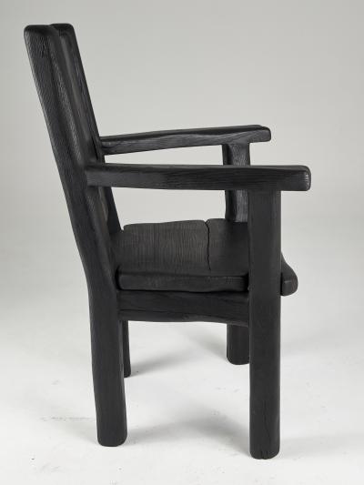  Logniture Massive Oak Armchair Rustic Burnt Black For Generations to Last