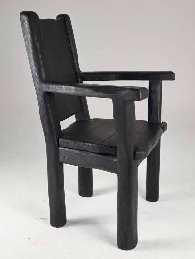  Logniture Massive Oak Armchair Rustic Burnt Black For Generations to Last