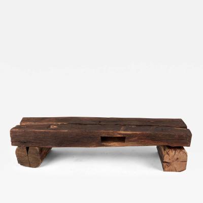  Logniture Old Oak Wood Beams Brutalist Bench Outdoor Indoor Natural and Eco Friendly