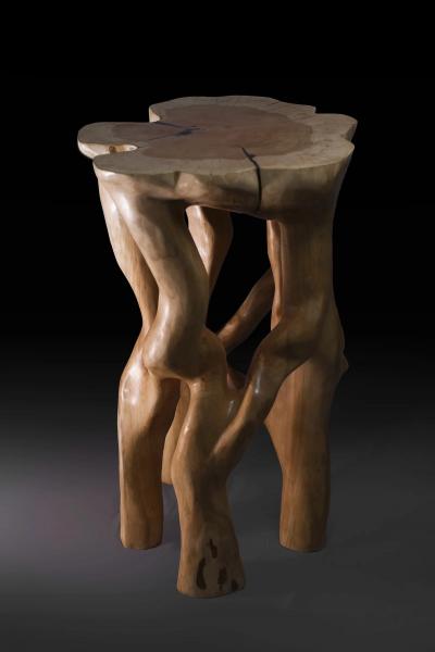 Logniture Perun Sculpturall Bar Table Functional Sculpture Carved From Tree Log