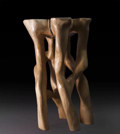 Logniture Perun Sculpturall Bar Table Functional Sculpture Carved From Tree Log
