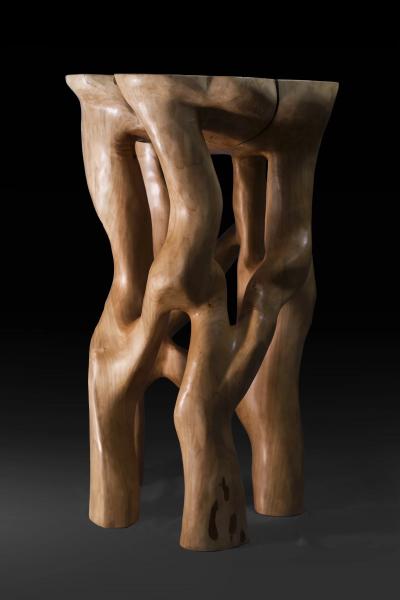 Logniture Perun Sculpturall Bar Table Functional Sculpture Carved From Tree Log