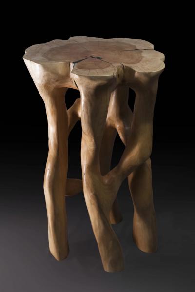Logniture Perun Sculpturall Bar Table Functional Sculpture Carved From Tree Log