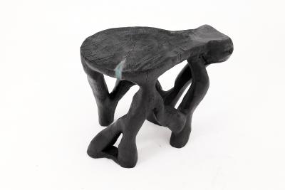  Logniture Rustic Sculptural Coffee Table Burnt Black Wood Carved Unique Logniture