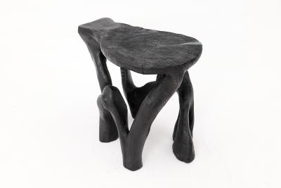  Logniture Rustic Sculptural Coffee Table Burnt Black Wood Carved Unique Logniture