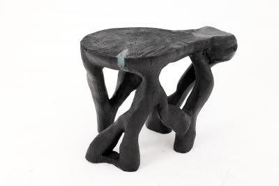  Logniture Rustic Sculptural Coffee Table Burnt Black Wood Carved Unique Logniture