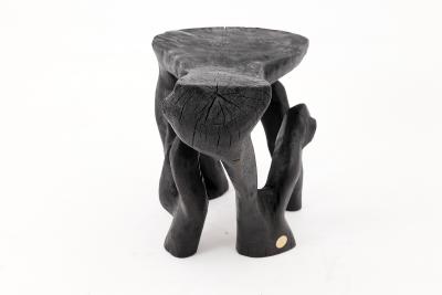  Logniture Rustic Sculptural Coffee Table Burnt Black Wood Carved Unique Logniture