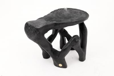 Logniture Rustic Sculptural Coffee Table Burnt Black Wood Carved Unique Logniture