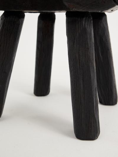  Logniture Rustic Sculptural Side Table Stool Burnt Black Wood Unique Logniture