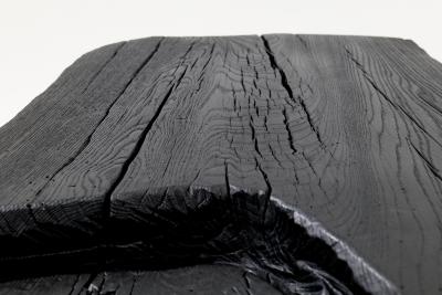  Logniture Sculptural Coffee Table Rustic Burnt Black Wood Carved Handmade Logniture