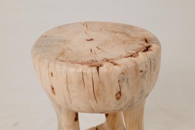  Logniture Sculptural Side Table Stool Solid Wood Contemporary Design Logniture