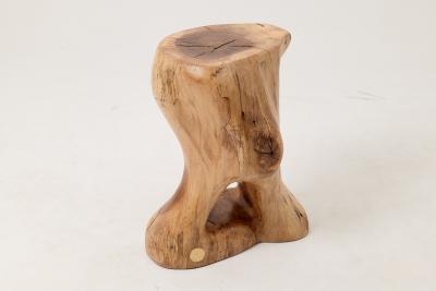  Logniture Sculptural Side Table Stool Solid Wood Walnut Contemporary Design Logniture