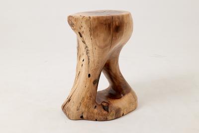  Logniture Sculptural Side Table Stool Solid Wood Walnut Contemporary Design Logniture