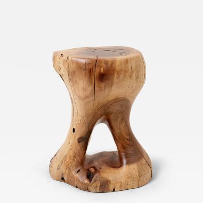  Logniture Sculptural Side Table Stool Solid Wood Walnut Contemporary Design Logniture
