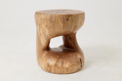  Logniture Sculptural Side Table Stool Solid Wood Walnut Contemporary Design Logniture