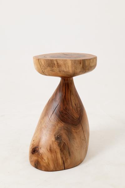  Logniture Sculptural Side Table Stool Solid Wood Walnut Contemporary Design Logniture