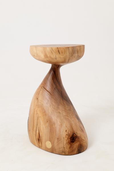  Logniture Sculptural Side Table Stool Solid Wood Walnut Contemporary Design Logniture
