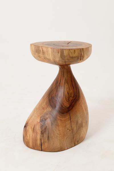  Logniture Sculptural Side Table Stool Solid Wood Walnut Contemporary Design Logniture