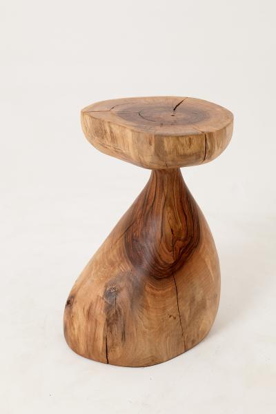  Logniture Sculptural Side Table Stool Solid Wood Walnut Contemporary Design Logniture