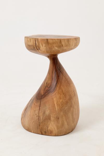  Logniture Sculptural Side Table Stool Solid Wood Walnut Contemporary Design Logniture