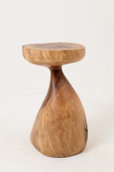  Logniture Sculptural Side Table Stool Solid Wood Walnut Contemporary Design Logniture
