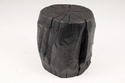  Logniture Solid Burnt Wood Brutalist Sculptural Stool Side Table Unique Original 1 1