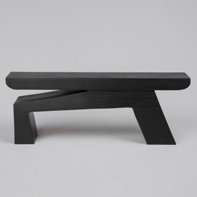  Logniture Solid Burnt Wood Sculptural Side Table Original Contemporary Design