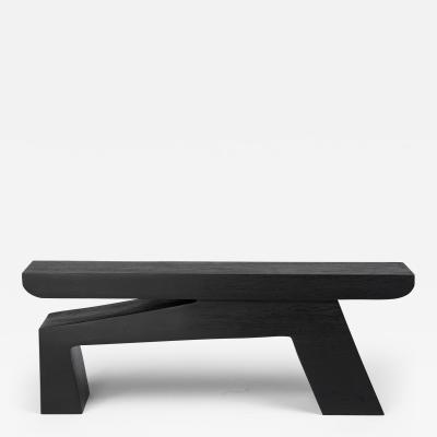  Logniture Solid Burnt Wood Sculptural Side Table Original Contemporary Design