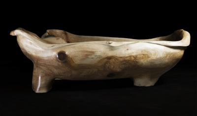  Logniture Solid Wood Bathtub Cavred From Single Tree Trunk Rare