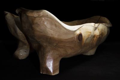  Logniture Solid Wood Bathtub Cavred From Single Tree Trunk Rare
