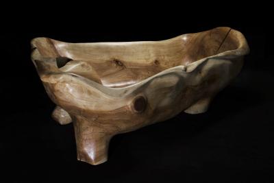  Logniture Solid Wood Bathtub Cavred From Single Tree Trunk Rare