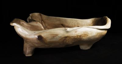  Logniture Solid Wood Bathtub Cavred From Single Tree Trunk Rare