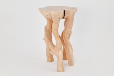  Logniture Solid Wood Sculptural Side Table Original Contemporary Design Logniture