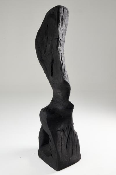 Logniture Still Stand Abstract Biomorphic Wood Sculpture Chainsaw Carved Burnt Oak