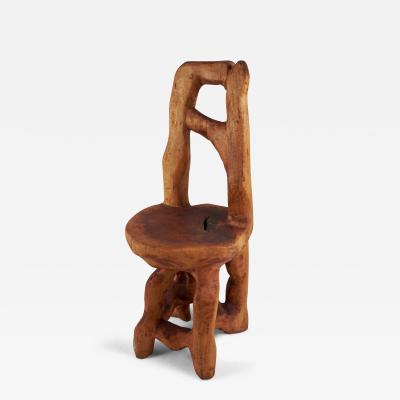  Logniture Svarun Rustic Solid Wood Chair Carved from Single Piece of Wood Logniture