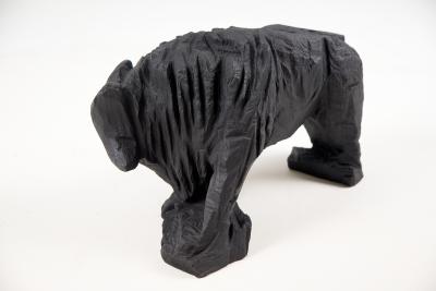  Logniture Taurus Chainsaw Carved Burnt Oak Bull Sculpture